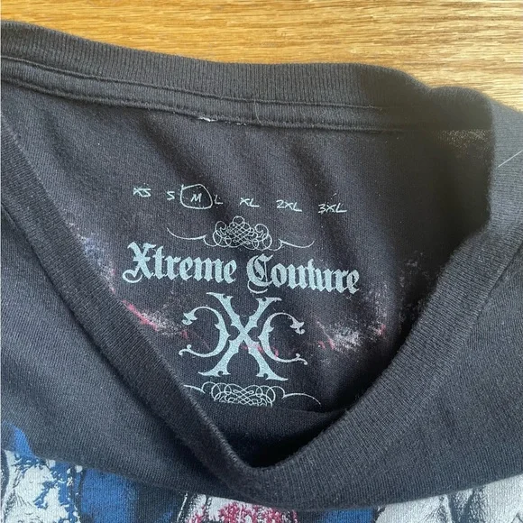 Affliction Xtreme Couture Tee Shirt Black Medium NWOT - Picture 3 of 3